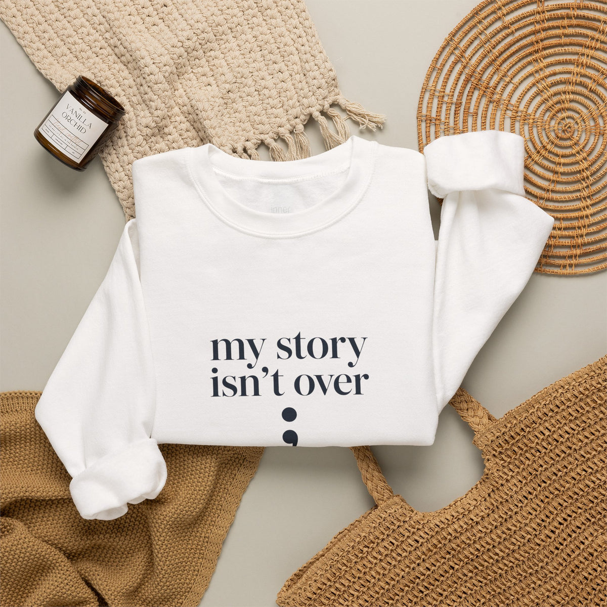 My Story Isn’t Over Semicolon Sweatshirt